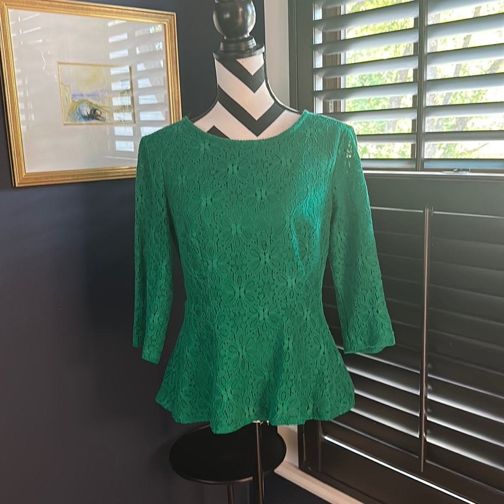 Lace, peplum top